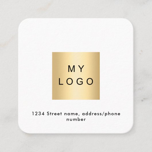 Logo QR code Facebook volg ons wit Vierkante Visitekaartje (Voorkant)