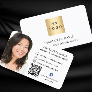 Logo QR code foto facebook icoon merkkleur Visitekaartje