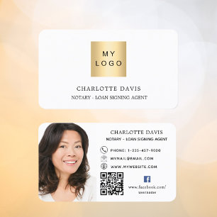 Logo QR code foto facebook icoon wit zwart Visitekaartje