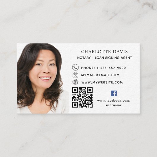 Logo QR code foto facebook merk kleur premium Visitekaartje (Achterkant)