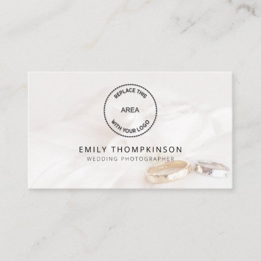 Logo QR Code Foto overlay bruiloft fotograaf Visitekaartje (Voorkant)