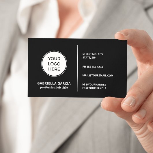 Logo QR Code Generic Design Zwarte Visitekaartjes