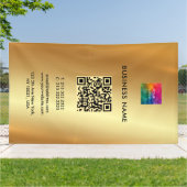 Logo QR Code Goud Outdoor Verticale Promoties Spandoek (Buitenkant)