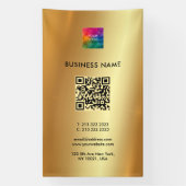 Logo QR Code Goud Outdoor Verticale Promoties Spandoek (Verticaal)