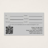 Logo QR Code Grijs Zwart Sinaasappel Cadeaubon Visitekaartje (Achterkant)