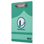 Logo & QR CODE groene achtergrond Klembord (Links)
