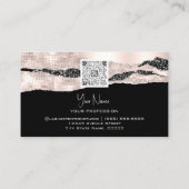 Logo QR-code Hairdresser Makeup Stroke Roos Glam Visitekaartje (Achterkant)