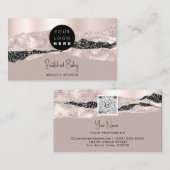 Logo QR-code hairdresser Makeup Stroke Roos Stroke Visitekaartje (Voorkant / Achterkant)