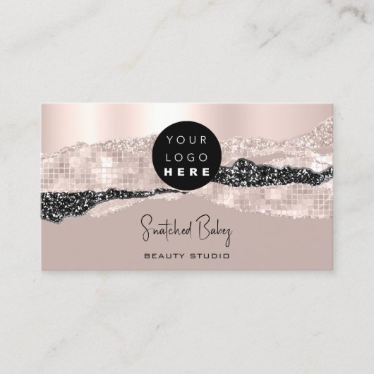 Logo QR-code hairdresser Makeup Stroke Roos Stroke Visitekaartje (Voorkant)