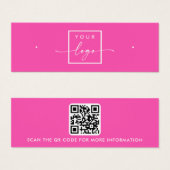 Logo QR-code hete roze stud oorbel display kaart (Voorkant /achterkant)