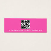 Logo QR-code hete roze stud oorbel display kaart (Achterkant)