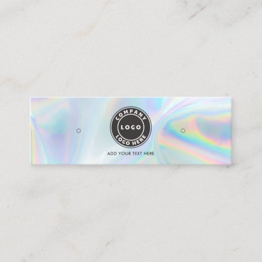 Logo QR Code Holografische Stud Oorbel Display Kaa Mini Visitekaartje (Voorkant)