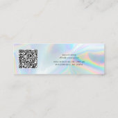 Logo QR Code Holografische Stud Oorbel Display Kaa Mini Visitekaartje (Achterkant)