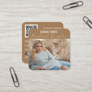 Logo QR Code Influencer Social Media Vierkante Visitekaartje