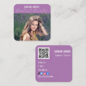 Logo QR Code Influencer Social Media Vierkante Visitekaartje (Voorkant / Achterkant)