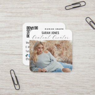 Logo QR Code Influencer Social Media Vierkante Visitekaartje
