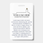 Logo QR-code kerkenpas in witte en blauwe kleuren  Badge (Achterkant)