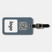 Logo QR-code koolstofgrijs zakelijk promotiemateri Bagagelabel (Voorkant horizontaal)