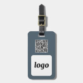 Logo QR-code koolstofgrijs zakelijk promotiemateri Bagagelabel (Voorkant verticaal)