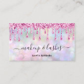 Logo QR-code Lash Makeup Hair Pink Drivers Pastel Visitekaartje (Voorkant)