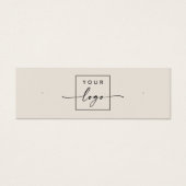 Logo QR code licht tan stud oorbel display kaart (Voorkant)