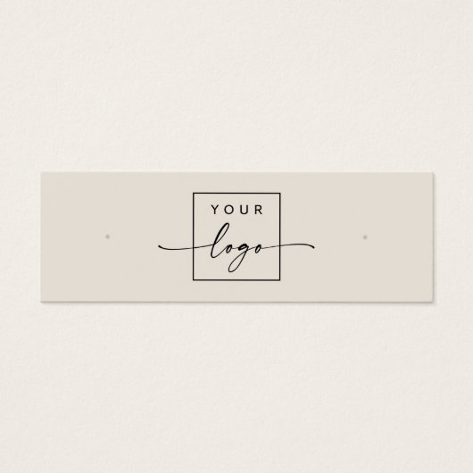 Logo QR code licht tan stud oorbel display kaart (Voorkant)