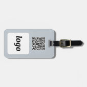 Logo QR Code Lichtblauw Zakelijk Promotioneel Bagagelabel (Voorkant horizontaal)