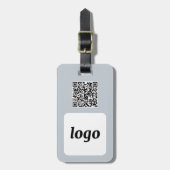 Logo QR Code Lichtblauw Zakelijk Promotioneel Bagagelabel (Voorkant verticaal)