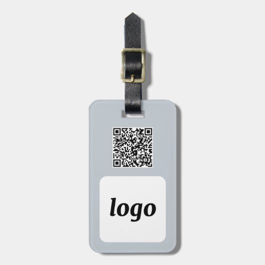 Logo QR Code Lichtblauw Zakelijk Promotioneel Bagagelabel (Voorkant verticaal)