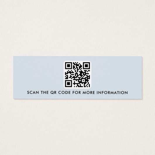 Logo QR code lichtblauwe stud oorbel display kaart (Achterkant)