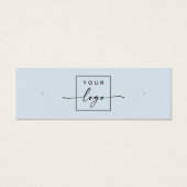 Logo QR code lichtblauwe stud oorbel display kaart (Voorkant)