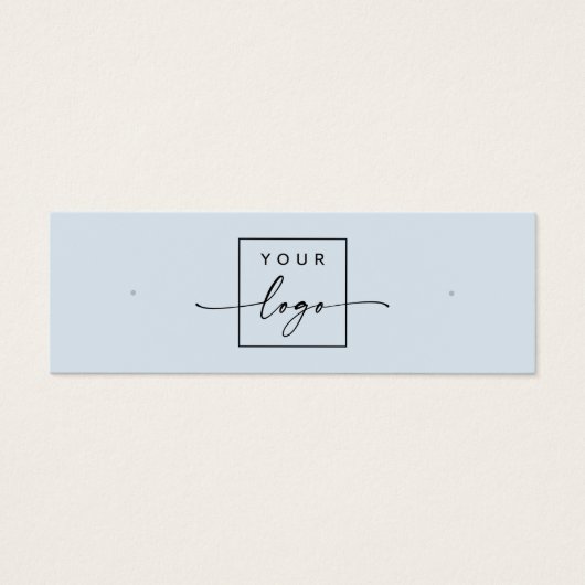 Logo QR code lichtblauwe stud oorbel display kaart (Voorkant)