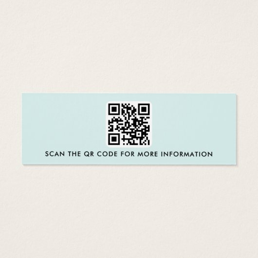 Logo QR code lichtblauwe stud oorbel display kaart (Achterkant)