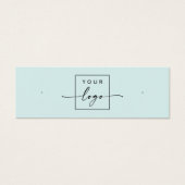 Logo QR code lichtblauwe stud oorbel display kaart (Voorkant)