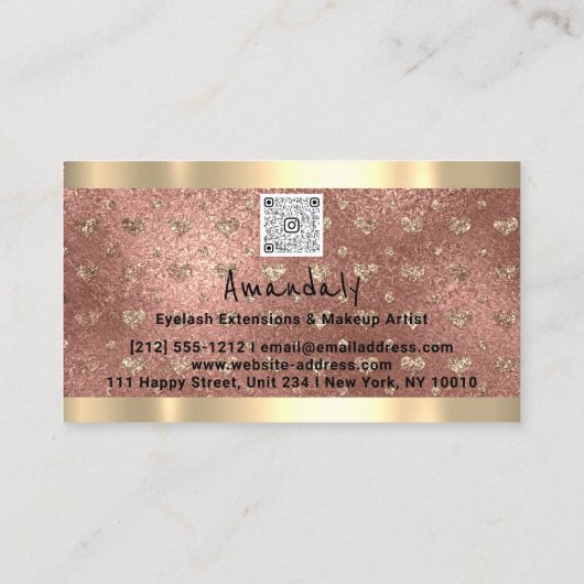Logo QR CODE Logo Glitter Roze Visitekaartje (Achterkant)