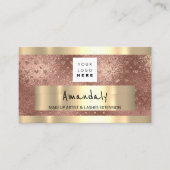 Logo QR CODE Logo Glitter Roze Visitekaartje (Voorkant)