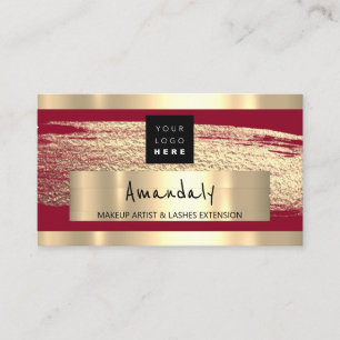 Logo QR CODE Logo Gold Paint Burgundy Visitekaartje