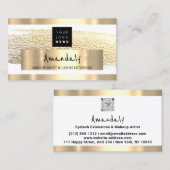Logo QR CODE Logo Gold Paint White Visitekaartje (Voorkant / Achterkant)