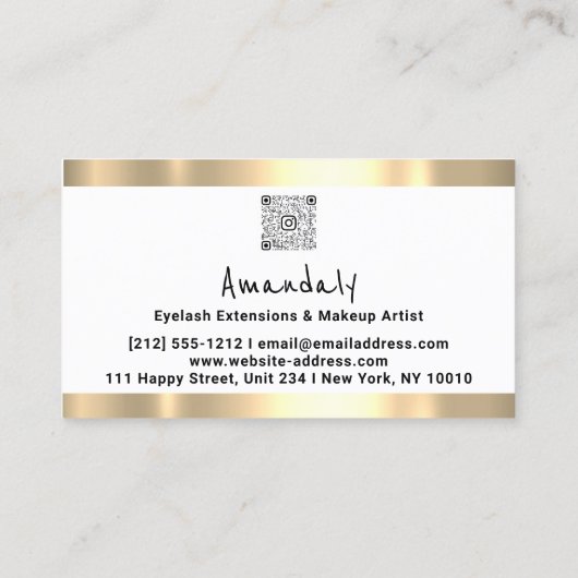Logo QR CODE Logo Gold Paint White Visitekaartje (Achterkant)