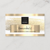 Logo QR CODE Logo Gold Paint White Visitekaartje (Voorkant)