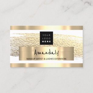 Logo QR CODE Logo Gold Paint White Visitekaartje