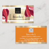 Logo QR CODE Logo Gold Pink Strokes maken artiest Visitekaartje (Voorkant / Achterkant)