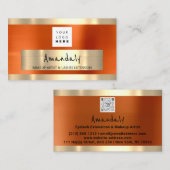 Logo QR-CODE Logo Metallic Sinaasappel Visitekaartje (Voorkant / Achterkant)