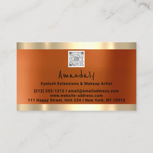 Logo QR-CODE Logo Metallic Sinaasappel Visitekaartje (Achterkant)