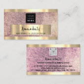 Logo QR CODE Logo Paars Glitter Visitekaartje (Voorkant / Achterkant)