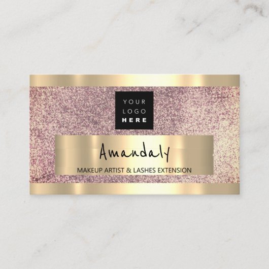 Logo QR CODE Logo Paars Glitter Visitekaartje (Voorkant)