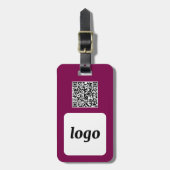 Logo QR Code Magenta PInk Zakelijke promotie Bagagelabel (Voorkant verticaal)