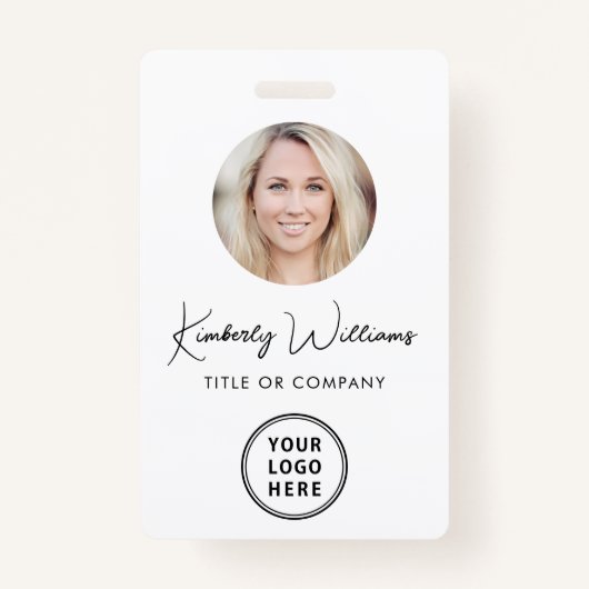 Logo QR Code Medewerker Foto-ID-badge Badge (Voorkant)