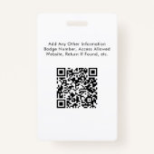 Logo QR Code Medewerker Foto-ID-badge Badge (Achterkant)