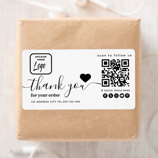 Logo QR Code Minimalist Bedankt Zakelijk Etiket (Insitu)